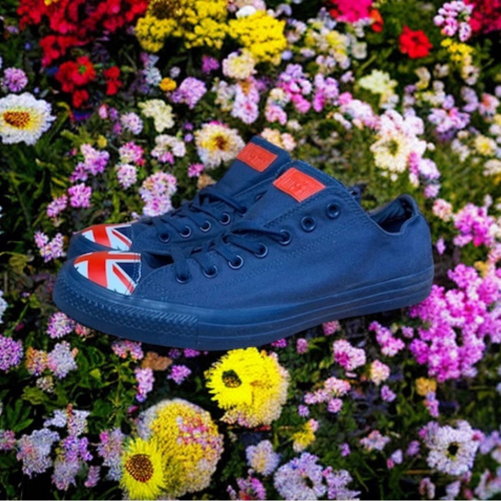 RARE-Converse ChuckTaylor AllStar OX Flag Toe UKπ¬π§ Core- Punk- EUC 8.5-blue-red - Picture 3 of 16